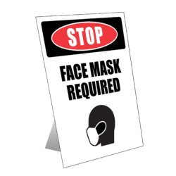 Stop – Face Mask Required Table Top Sign