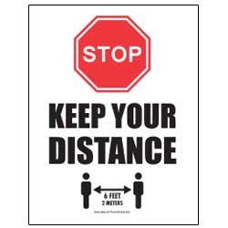 fiets Optimaal schuur STOP – Keep Your Distance (6 feet / 2 meters) | Free Printable Signs | Plum  Grove