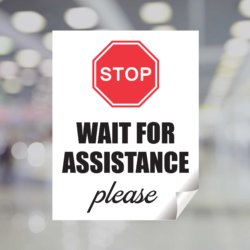 Stop Wait For Assistance Window Decal