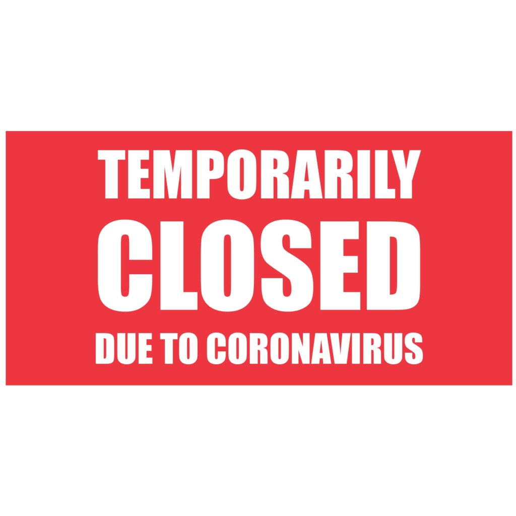 Temporarily Closed Due To Coronavirus Banner