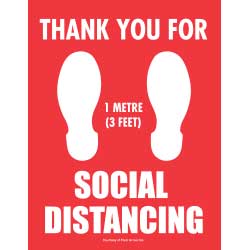 Thank You For Social Distancing 1 Metre