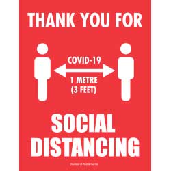 Thank You For COVID-19 Social Distancing (1 metre)