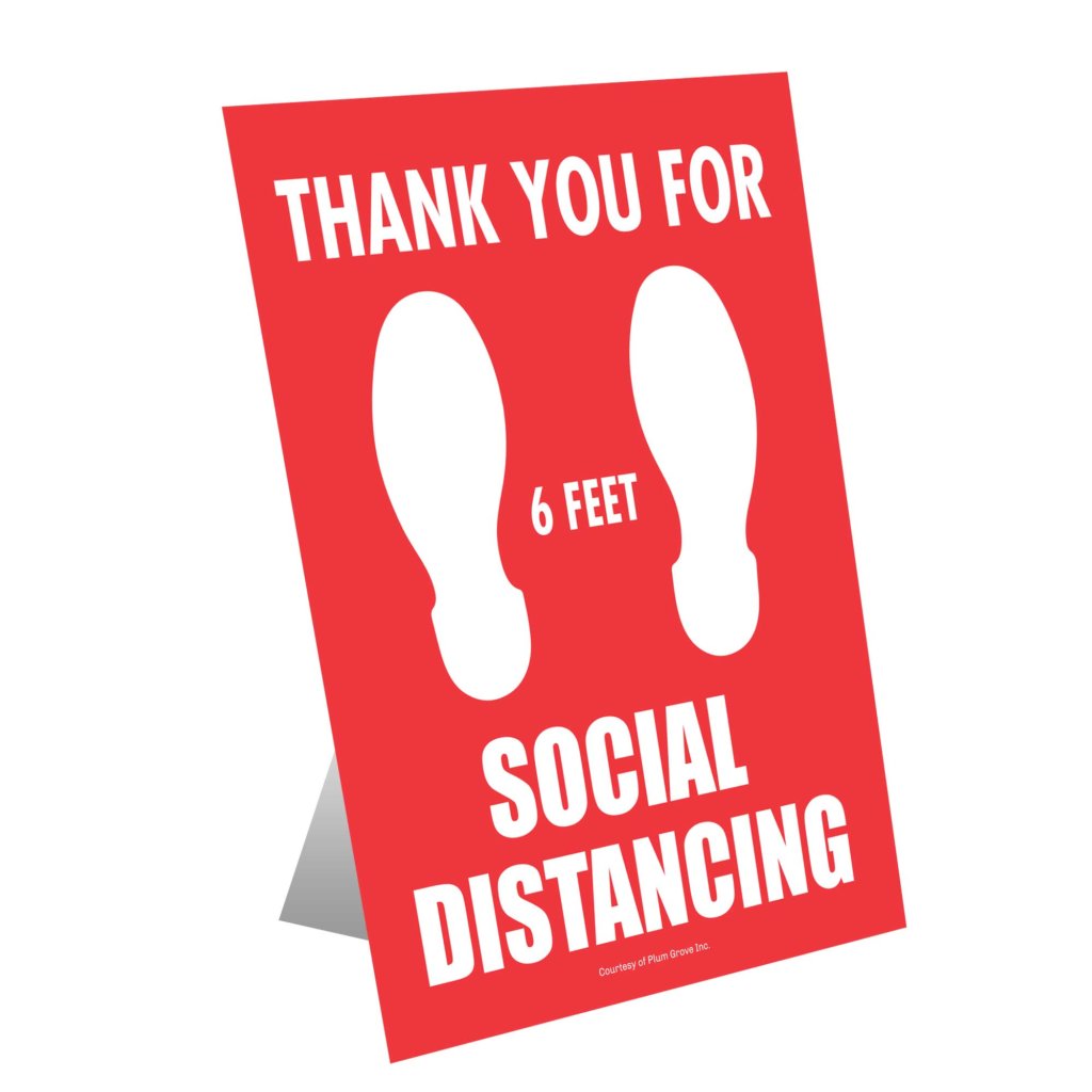 Social Distancing Tabletop Signs