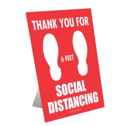 Social Distancing Tabletop Signs