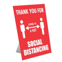 Social Distancing Tabletop Sign