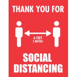 Thank You For Social Distancing 6 feet / 2 meters