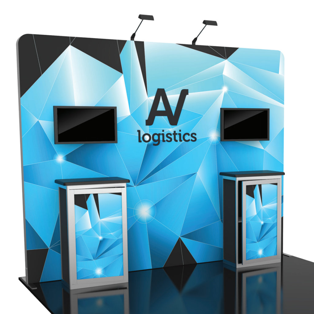 trade show display with counters