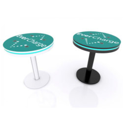 black and white charging tables