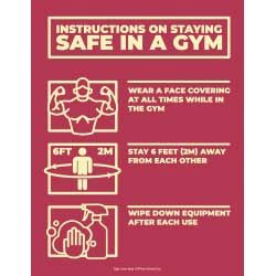 Instructions On Staying Safe In A Gym (Red)