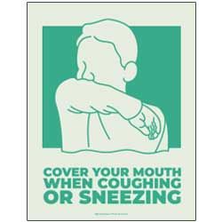 Cover Your Mouth When Coughing Or Sneezing (Green)