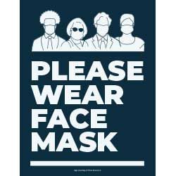 Please Wear Face Mask (Navy Blue)