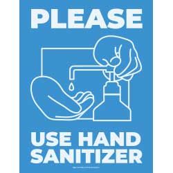 Please Use Hand Sanitizer (Blue)