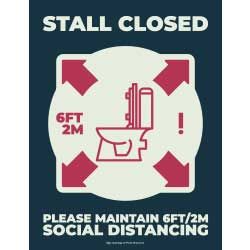 Stall Closed - Please Maintain 6FT/2M Social Distancing (Restroom)