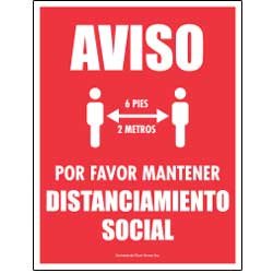Aviso - Por Favor Mantener Distanciamiento Social (Spanish)