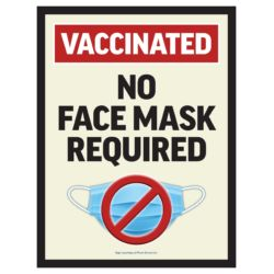 Vaccinated - No Face Mask Required (Tan Background)
