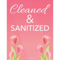 Cleaned & Sanitized (Pink Flowers)
