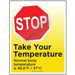 Stop - Take Your Temperature - Yellow