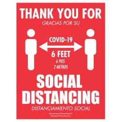 Thank You for Covid-19 Social Distancing (English/Spanish)