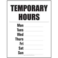 Temporary Hours (7-day)