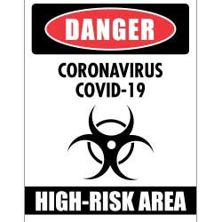 Danger Coronavirus COVID-19 High Risk Area