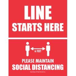 Line Starts Here – Maintain Social Distancing (6 Feet)