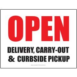 Open – Delivery, Carry-Out & Curbside Pick-Up