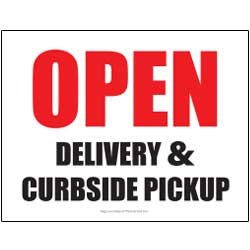 Open – Delivery & Curbside Pick-Up