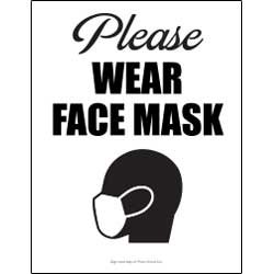 Mandatory Face /' Masks must be worn when shopping here /' Sign A3 Sticker