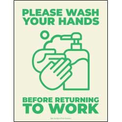 Please Wash Your Hands Before Returning To Work