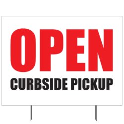 Open Curbside Pickup Yard Sign