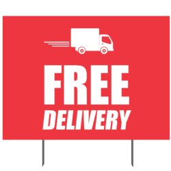 Free Delivery With Truck Icon Yard Sign