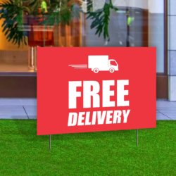Free Delivery With Truck Icon Yard Sign