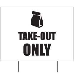 Take-Out Only Bag Icon Yard Sign